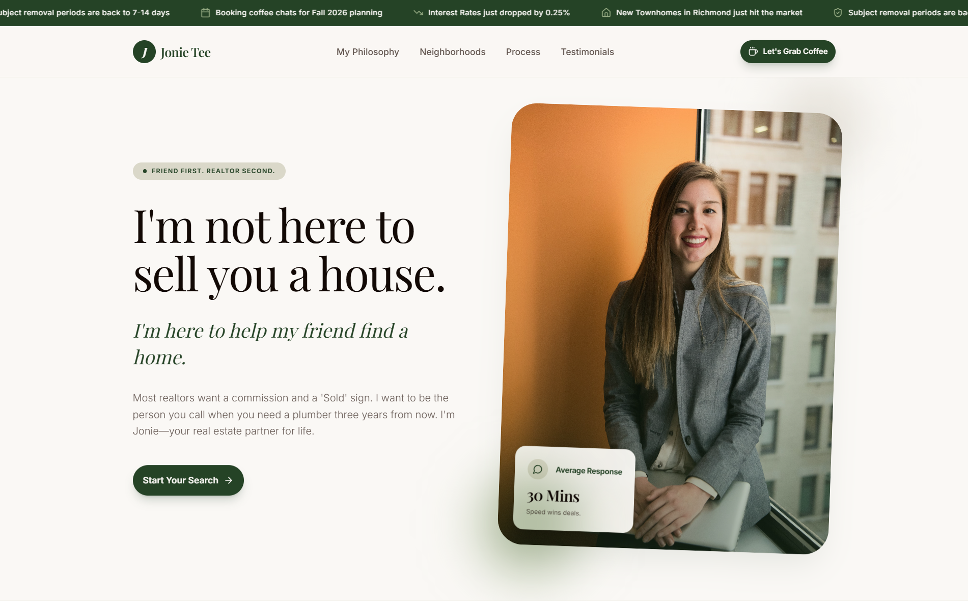 Personal Brand landing page preview